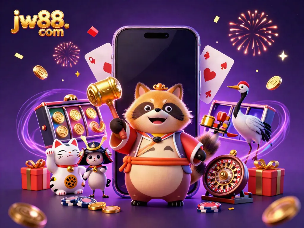Spin and win with jw88. com surrounded by luck-bringing elements in an enchanting casino atmosphere.