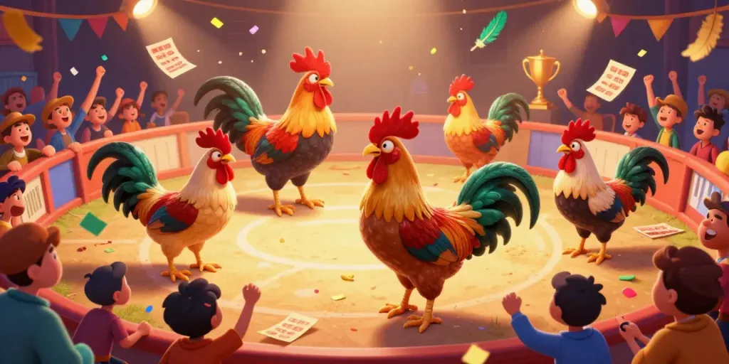 Experience thrilling cockfighting with Đá Gà LLWIn in a vibrant arena filled with excited spectators.