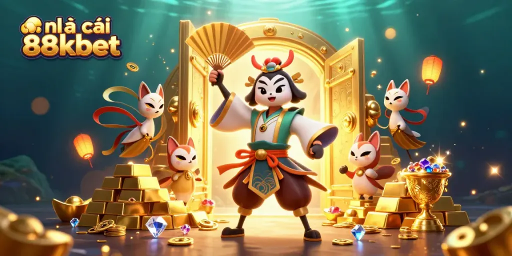 Engage with thrilling gaming experiences at nhà cái 88kbet, showcasing vibrant 3D characters and dazzling casino elements.