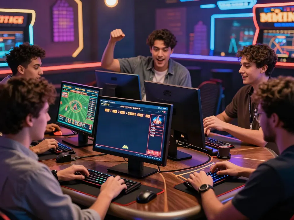 Group enjoying online gaming together, showcasing excitement and variety at tx88.