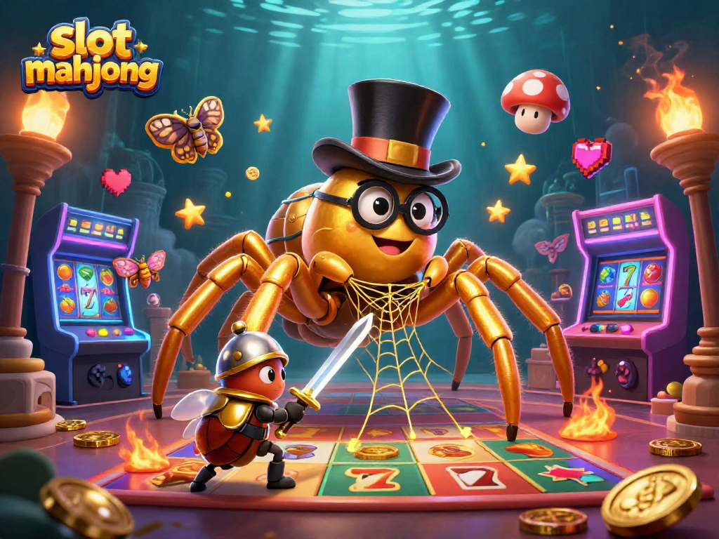 Experience thrilling slot mahjong action with our vibrant 3D digital illustration showcasing colorful gaming elements.