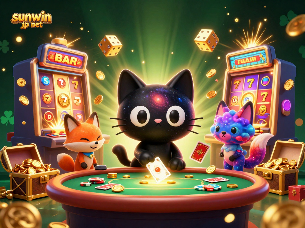 Engage in winning moments at sunwin jp net with a cosmic casino adventure bringing together fun characters.