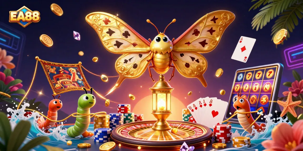 Experience the vibrant energy and excitement of EA88 online casino with dazzling casino elements.